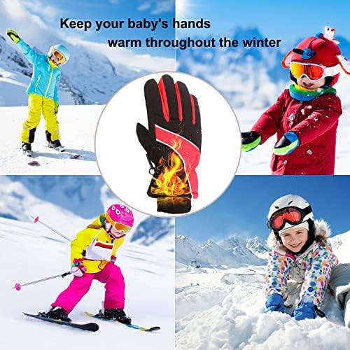 Qvkarw inverno quente crianças anos terno de vento ao ar livre neve para 3-5 luvas de esqui para meninas de snowboard skate para garotos idos