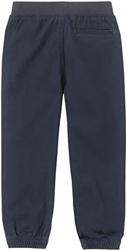 Calças de corredor de uniforme escolar da Nautica Boys, cintura elástica com fechamento de cordão, tecido de sarja