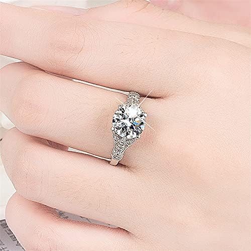 Anéis de zircão femininos da moda judeus anéis redondos anéis solitados de corte de amor anéis para mulheres