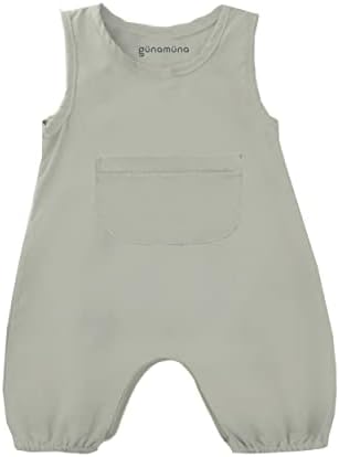 Günamüna unissex baby, Toddler Ultra -Soft Bamboo Fleece Daytime Bubble Macacksuit com zíper para fraldas para facilitar