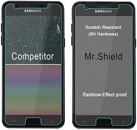 [3-PACK] -MR.SHIELD Projetado para Samsung Galaxy J3V 2018 / Galaxy J3 v 2018 [versão máxima da tela da capa máxima] [Protetor de tela de vidro temperado] com substituição ao longo da vida