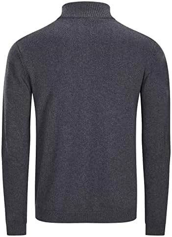 Magcomsen suéteres masculinos 1/4 zíppe de giraneck casual suéters de pólo de gola alta
