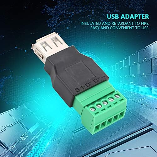 Conversor USB Hyuduo, 2pcs Soldedless Tipo A ISOLADO FECIMENTO USB TERMINAL Adaptador Conversor USB Módulo USB Conversor USB, terminais de parafuso