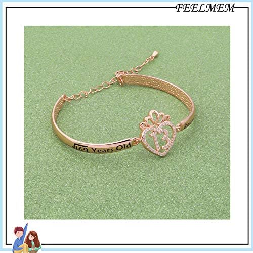 FEEL Mem Birthday Gifts Bracelet for Women Girls, 12º 13º 16º 18º 30º 40º 40º Charm de Aniversário Charme Pulseira Parabéns Presente