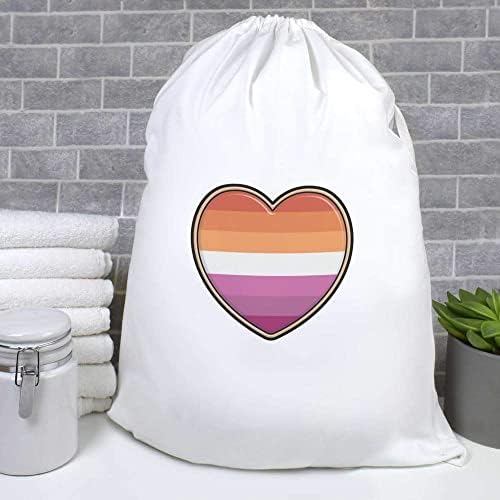 Azeeda 'lésbica saco de coração da bandeira do orgulho'/bolsa de lavagem/armazenamento