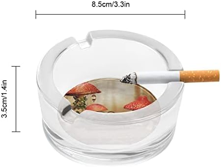 Cenário de fada cenário de cogumelos de cogumelos de cogumelos de vidro cinzeiros para cigarros e charutos Round Ash Bandeja