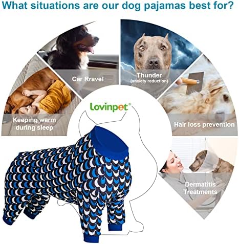 Lovinpet 2xl Pijamas Pitbull - Camisa de cachorro calmante e anti -lamber e ansiedade, pijama de cães de verão grande e
