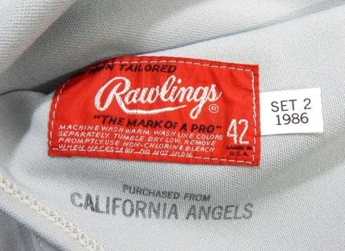 1986 California Angels Garcia #34 Game usou Grey Jersey 42 DP22417 - Jerseys MLB usada para jogo MLB