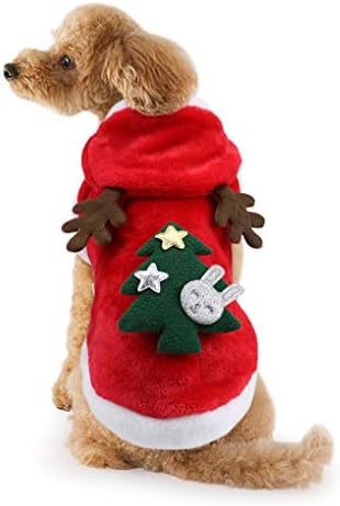 Idepet Dog Cat Christmas Casaco Caminho Papai Noel Fantasia de Cartoon Rena Costume de Coral Soft Capuz de Pet Hoodie Inverno de Velvet Veludo