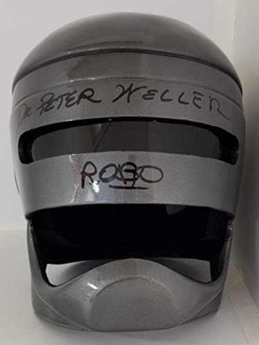 Peter Weller assinou a máscara de 'robocop'/capacete em tamanho grande