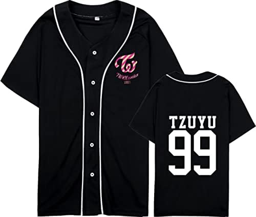 DHSPKN KPOP Jersey de beisebol Tzuyu Mimo Momo Sana V Camiseta Hip-Hop pescoço