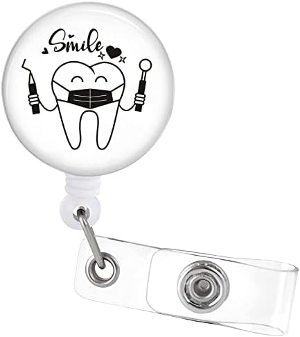 Smile Squads Dental Squads Bolos de crachá retráteis com clipe de jacaré